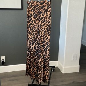 Commense Satin Animal Print Maxi Skirt NWT XS